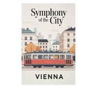 Jigsaw Puzzle Featuring Vienna City Tram, for Adults, 1000 PCS