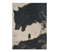 Jigsaw Puzzle Featuring Wolf And Man, for Adults, 500 PCS