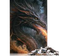 Jigsaw Puzzle Fire-breathing Dragon 1000 Piece Jigsaw Puzzle Wooden Jigsaw Puzzle for Adults And Kids Age 12 And Up Family Fun Jigsaws Puzzles 75x50cm