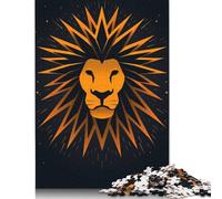 Jigsaw Puzzle for Abstract Lion Vector Portrait with Spiked Mane 1000 Piece Jigsaw Puzzles Paper Jigsaw for Adults & Challenge Family 38x26cm/1000pcs