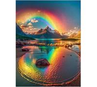 Jigsaw puzzle for adult, Charming rainbow landscape painting (I ; 1000 Piece)