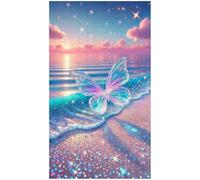 Jigsaw puzzle for adult, Crystal butterflies, sandy beaches, shells, colorful waves (N ; 1000 Piece)