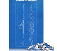 Jigsaw Puzzle for Adults 1000 Alsace-class Battleship Puzzle for Adults Woodenboard Puzzles Fun at Home Activities, Birthday Present,Travel Gifts 1000pcs (75x50cm)