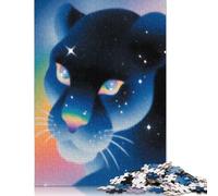 Jigsaw Puzzle for Adults 1000 Cosmic Panther Portrait Puzzle for Adults Paperboard Puzzles Fun at Home Activities, Birthday Present,Travel Gifts 38x26cm/1000pcs