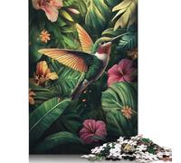 Jigsaw Puzzle for Adults 1000 Hummingbird in Tropical Paradise Puzzle for Adults Woodenboard Puzzles Fun at Home Activities, Birthday Present,Travel Gifts 1000pcs (75x50cm)