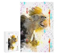 Jigsaw Puzzle for Adults 1000 PCS Angry Lioness Teenagers Puzzles Relaxing Games Presents for Women Unique Gifts for Birthday And Christmas 1000 PCS