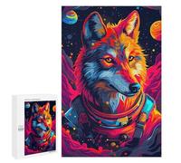 Jigsaw Puzzle for Adults 1000 PCS Astronaut Wolf Space Teenagers Puzzles Brain Teaser Game Analysis And Logic for Is Ideal As A Gift 1000 PCS