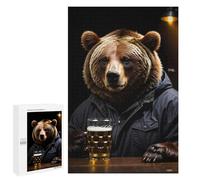 Jigsaw Puzzle for Adults 1000 PCS Bear Funny Drinking Teenagers Puzzles Family Games Difficult Hard for Is Ideal As A Gift 1000 PCS