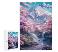 Jigsaw Puzzle for Adults 1000 PCS Beautiful Fuji Mount Sakur Teenagers Puzzles Family Games Difficult Hard for Is Ideal As A Gift 1000 PCS