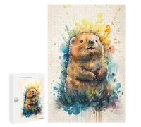 Jigsaw Puzzle for Adults 1000 PCS Beaver Watercolor Sketch Teenagers Puzzles Relaxing Games Presents for Women Unique Gifts for Birthday And Christmas 1000 PCS