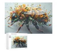 Jigsaw Puzzle for Adults 1000 PCS Bee Floral Style Flowers Adult Jigsaw Hands-on Game Wall Decoration Birthday And Unique Gifts 1000 PCS