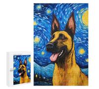 Jigsaw Puzzle for Adults 1000 PCS Belgian Malinois Night Teenagers Puzzles Brain Teaser Game Analysis And Logic for Is Ideal As A Gift 1000 PCS