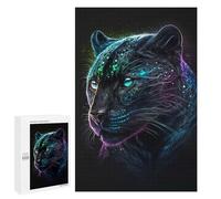Jigsaw Puzzle for Adults 1000 PCS Black Panther with Neon Glow Teenagers Puzzles Brain Teaser Game Analysis And Logic for Is Ideal As A Gift 1000 PCS