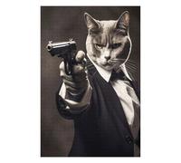 Jigsaw Puzzle for Adults 1000 PCS Cat Secret Agent Jigsaw Puzzle Relax Games Home Decoration Unique Gifts for Birthday And Christmas 1000 PCS