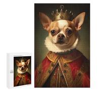 Jigsaw Puzzle for Adults 1000 PCS Chihuahua The King Jigsaw Toy Wall Decor But Fun And Humorous Parent-child Interaction 1000 PCS