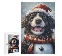 Jigsaw Puzzle for Adults 1000 PCS Christmas Pup in Snowy Scene Jigsaws for Adults Puzzle Difficult Challenge Difficult And Challenge Brainteaser Family Games 1000 PCS