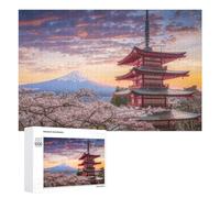 Jigsaw Puzzle for Adults 1000 PCS Chureito Pagoda Fuji San Jigsaw Toy Wall Decor But Fun And Humorous Parent-child Interaction 1000 PCS
