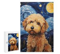 Jigsaw Puzzle for Adults 1000 PCS Cockapoo Starry Night Dog Teenagers Puzzles Family Games Difficult Hard for Is Ideal As A Gift 1000 PCS