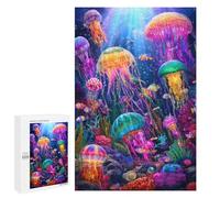 Jigsaw Puzzle for Adults 1000 PCS Colorful Jellyfish Underwater Scene Jigsaws for Adults Puzzle Difficult Challenge Difficult And Challenge Brainteaser Family Games 1000 PCS