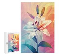 Jigsaw Puzzle for Adults 1000 PCS Colorful Lily Flower Art Jigsaws for Adults Puzzle Difficult Challenge Difficult And Challenge Brainteaser Family Games 1000 PCS