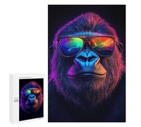 Jigsaw Puzzle for Adults 1000 PCS Cool Gorilla with Sunglasses Teenagers Puzzles Family Games Difficult Hard for Is Ideal As A Gift 1000 PCS
