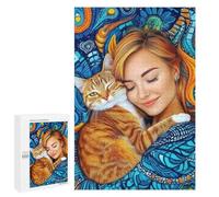 Jigsaw Puzzle for Adults 1000 PCS Cozy Cat Nap Time Jigsaws for Adults Puzzle Difficult Challenge Difficult And Challenge Brainteaser Family Games 1000 PCS