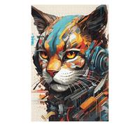 Jigsaw Puzzle for Adults 1000 PCS Cyborg Cat Machine Head Jigsaw Puzzle Relax Games Home Decoration Unique Gifts for Birthday And Christmas 1000 PCS