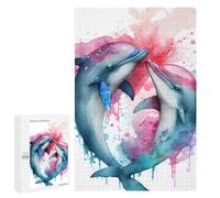 Jigsaw Puzzle for Adults 1000 PCS Dolphin Couple Love Story Teenagers Puzzles Brain Teaser Game Analysis And Logic for Is Ideal As A Gift 1000 PCS