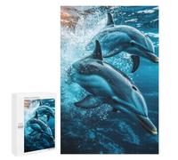 Jigsaw Puzzle for Adults 1000 PCS Dolphins Underwater Teenagers Puzzles Relaxing Games Presents for Women Unique Gifts for Birthday And Christmas 1000 PCS