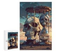 Jigsaw Puzzle for Adults 1000 PCS Dual Skulls Sand Timer Teenagers Puzzles Brain Teaser Game Analysis And Logic for Is Ideal As A Gift 1000 PCS