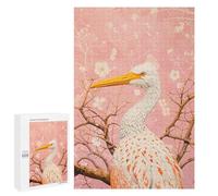 Jigsaw Puzzle for Adults 1000 PCS Elegant Heron with Cherry Blossoms Jigsaw for Adults Anti-Stress Toys Enhance Memory Birthday And Unique Gifts 1000 PCS
