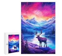 Jigsaw Puzzle for Adults 1000 PCS Enchanted Winter Landscape with Elk Jigsaw Brain Teaser Game Precision Cutting Parent-child Interaction 1000 PCS
