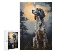 Jigsaw Puzzle for Adults 1000 PCS English Setter at Night Jigsaw Toy Wall Decor But Fun And Humorous Parent-child Interaction 1000 PCS