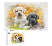 Jigsaw Puzzle for Adults, 1000 PCS, Featuring Adorable Puppies in Autumn Splendor, A Creative Way to Unwind after A Busy Day, for Family Fun