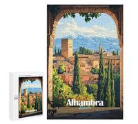Jigsaw Puzzle for Adults, 1000 PCS, Featuring Alhambra Palace, Spain, A Satisfying Project for Experienced Puzzlers, for Family Nights