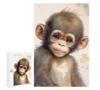 Jigsaw Puzzle for Adults, 1000 PCS, Featuring Baby Monkey Portrait, A Creative Way to Unwind after A Busy Day, for Puzzle Fans