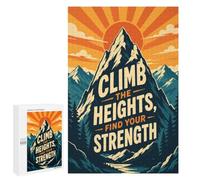 Jigsaw Puzzle for Adults, 1000 PCS, Featuring Climb The Heights, Find Your Strength Poster, A Satisfying Project for Experienced Puzzlers, for Indoor Play