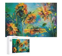 Jigsaw Puzzle for Adults, 1000 PCS, Featuring Dancing Sunflowers, Classic Jigsaw Entertainment for The Home, for Family Fun