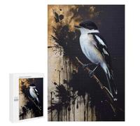 Jigsaw Puzzle for Adults, 1000 PCS, Featuring European Pied Flycatcher Bird on Branch, Classic Jigsaw Entertainment for The Home, for Creative Downtime