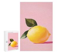 Jigsaw Puzzle for Adults, 1000 PCS, Featuring Lemon on Pink, A Creative Way to Unwind after A Busy Day, for Family Fun