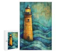 Jigsaw Puzzle for Adults, 1000 PCS, Featuring Lighthouse on The Sea Lighthouse over Abstract Sea, A Creative Way to Unwind after A Busy Day, for Creative Downtime