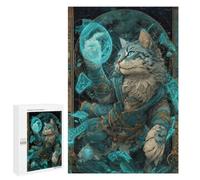 Jigsaw Puzzle for Adults, 1000 PCS, Featuring Mystical Cat Wizard with Orb, A Creative Way to Unwind after A Busy Day, for Family Fun