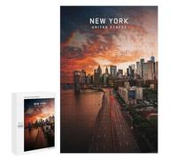 Jigsaw Puzzle for Adults, 1000 PCS, Featuring New York City US, A Creative Way to Unwind after A Busy Day, for Puzzle Fans