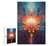 Jigsaw Puzzle for Adults, 1000 PCS, Featuring Orange Lotus in Cosmic Bloom, A Creative Way to Unwind after A Busy Day, for Creative Downtime