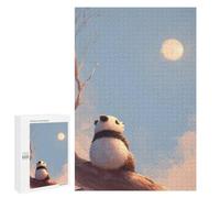 Jigsaw Puzzle for Adults, 1000 PCS, Featuring Panda Gazing at The Moon, A Relaxing Challenge for Adult Puzzle Enthusiasts, for Family Fun