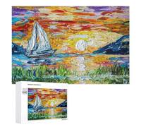 Jigsaw Puzzle for Adults, 1000 PCS, Featuring Sailing on The Lake, A Satisfying Project for Experienced Puzzlers, for Quiet Evenings
