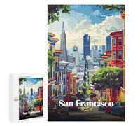 Jigsaw Puzzle for Adults, 1000 PCS, Featuring San Francisco Cityscape Illustration, An Absorbing Project for Relaxed Weekends, for Creative Downtime