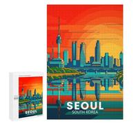 Jigsaw Puzzle for Adults, 1000 PCS, Featuring Seoul, South Korea Skyline Travel, Classic Jigsaw Entertainment for The Home, for Creative Downtime