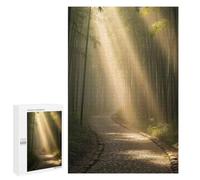 Jigsaw Puzzle for Adults, 1000 PCS, Featuring Sunbeams in A Bamboo Forest Path, A Satisfying Project for Experienced Puzzlers, for Indoor Play