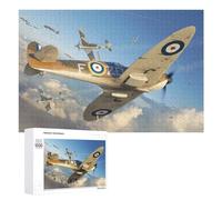 Jigsaw Puzzle for Adults, 1000 PCS, Featuring Supermarine Spitfire Jet, A Satisfying Project for Experienced Puzzlers, for Indoor Play